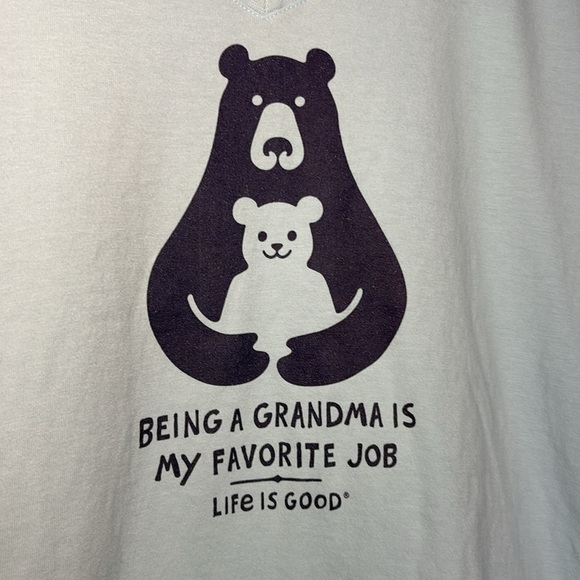 Life Is Good Light Blue Women's Grandma V-Neck Tee Large - Picture 3 of 6